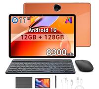 Blackview ZENO 5 11 Pouces Tablette avec Clavier+Souris, Android 16 12Go+128Go Gaming Tablette Tactile, 2.4K FHD+, Widevine L1, 8300mAh, 4G LTE Tablet PC Mode,WiFi,OTG,Étui,Stylet Intelligent, Orange