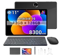 Blackview ZENO 5 11 Pouces Tablette avec Clavier+Souris, Android 16 12Go+128Go Gaming Tablette Tactile, 2.4K FHD+, Widevine L1, 8300mAh, 4G LTE Tablet PC Mode,WiFi,OTG,Étui,Stylet Intelligent, Noir