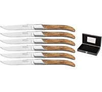 Blackwell Laguiole Lot de 6 couteaux à steak en bois d'olivier