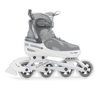 BLACKWHEELS FLEX PRO - Rollers Fitness Réglables - Taille 34-37 - Platine Alu ABEC-7 - Gris 35/38
