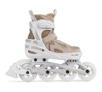 BLACKWHEELS FLEX PRO - Rollers Fitness Réglables - Taille L 38-41 - Platine Alu ABEC-7 - Beige