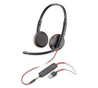 Poly Micro-casque filaire Blackwire 3225 sur-oreille USB/jack 3,5 mm – Certifié Skype/Cisco/Avaya