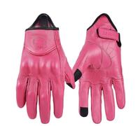 BLacOh Gants Moto Homologué Gants de Moto en Cuir for Femmes, Respirants, rétro, Doigt Complet, for Cyclisme, Rose, XS-XXL Gants De Moto (Color : Pink, Size : XS)