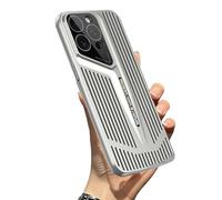 Blade Cooling Mobile Phone Case for iPhone, Blade Cooling Heat Dissipation Case, Electroplated Magnetic Attraction Cooling Mobile Phone Case Anti-Drop and Heat Dissipation (13Pro,Silver)