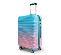 Blade Lot de 3 valises Extensibles - Valise à Coque Rigide - Valise légère à roulettes - Bagage à Main en ABS + PC avec Serrure TSA - Valise à 4 Roues Spinner - Lot de 3 valises de Voyage, Bleu/Rose,