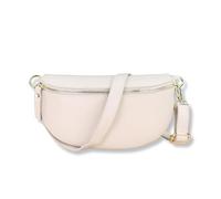 Blade Sac Banane doré pour Femme en Cuir véritable, Sac Banane élégant pour Femme avec 2 Larges Ceintures à Motifs et en Cuir Amovibles et réglables, Sac bandoulière pour Femme, Sac de Poitrine de