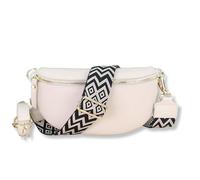 Blade Sac Banane doré pour Femme en Cuir véritable, Sac Banane élégant pour Femme avec 2 Larges Ceintures à Motifs et en Cuir Amovibles et réglables, Sac bandoulière pour Femme, Sac de Poitrine de