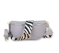 Blade Sac Banane doré pour Femme en Cuir véritable, Sac Banane élégant pour Femme avec 2 Larges Ceintures à Motifs et en Cuir Amovibles et réglables, Sac bandoulière pour Femme, Sac de Poitrine de