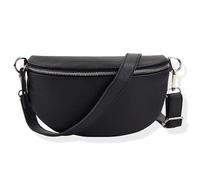 Blade Sac Banane en Cuir véritable, Sac à bandoulière élégant pour Femme, Sac à bandoulière de qualité supérieure avec Fermeture éclair, Sac à Main, Sac Banane, Noir, Taille Unique