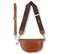 Blade Sac Banane pour Femme en Cuir véritable élégant avec 2 Bretelles réglables Amovibles - Poche Poitrine pour Femme, Marron-Option-1, M