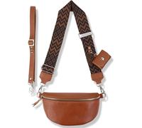 Blade Sac Banane pour Femme en Cuir véritable élégant avec 2 Bretelles réglables Amovibles - Poche Poitrine pour Femme, Marron-Option-4, L