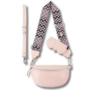 Blade Sac banane pour femme en cuir véritable élégant avec 2 bretelles réglables amovibles - Poche poitrine pour femme, Rose en option 2, M