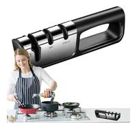 Blade Sharpening Tool, Scissor Restoration Sharpener, Compact 3 Step Grinding System with Strong Grip, Portable Kitchen Accessory, Heavy Duty Sharpener with Simple Design, Outdoor Use for Camping