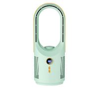 Bladeless Desk Fan - Small Bladeless Fan | USB Rechargeable 5 Speed Silent Mini Tower Fans, Portable Night Light Air Cooler, Perfect for Home Office Bedroom Travel Camping, 12,5 x 12,5 x 32 cm