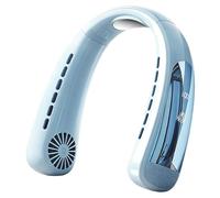 Bladeless Neck Fan - ABS Soft Rubber 19x19cm, USB Rechargeable Wearable | Cooling Fan with 5 Speeds, Ice Cooling Plate Digital Display Hands Free Personal Fan | Portable Neck Fan | for Travel Hiking