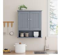 Bladez - Armoire murale salle de bain avec rangement, 2 portes et étagères ouvertes, meuble WC gain de place, Armoire pharmacie