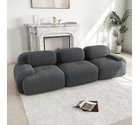 Bladez Canapé 3 places moderne en cord, canapé-lit modulable, sans montage, canapé Cloud combinable, pour salon (Gris, 3 places)