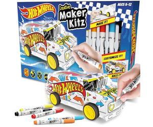 BLADEZ Hot Wheels Kitz Toyz - Super van à monter soi-même - Véhicule à tirer vers l'arrière pour enfants - Personnalisable avec stylos et autocollants