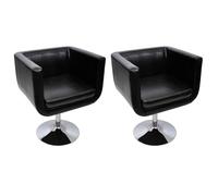 Bladez Lot de 2 fauteuils de bar en cuir synthétique noir - Meubles de salon modernes pour salon et jardin - Confortables, faciles d'entretien et durables - Idéal pour les petits espaces et les