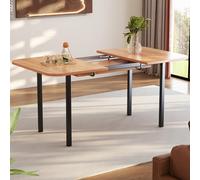 Bladez Table à manger extensible pour 4 à 6 personnes, rectangulaire, 120-160 cm, moderne, simple, en bois, 80 x 75 cm, support en alliage haute résistance (bois)