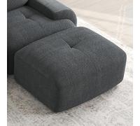 Bladez Tabouret moderne en velours côtelé - Module d'extension pour canapé modulaire - En éponge 32D - Pouf rembourré - Repose-pieds (gris, 1 tabouret)