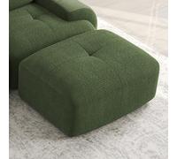 Bladez Tabouret moderne en velours côtelé - Module d'extension pour canapé modulaire - En éponge 32D - Pouf rembourré - Repose-pieds (vert, 1 tabouret)