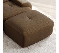 Bladez Tabouret moderne en velours côtelé - Module d'extension pour canapé modulaire - En éponge 32D - Tabouret rembourré - Repose-pieds (marron, 1 tabouret)