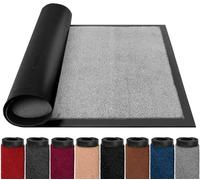 BLADO Paillasson d'intérieur et d'extérieur très résistant - Attrape la saleté - Antidérapant et lavable avec dos en caoutchouc - Super absorbant - Pour la maison, le bureau (60 x 120 cm, gris clair)
