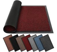 BLADO Paillasson lavable, antidérapant et résistant, élégant et grand, en caoutchouc, parfait pour attraper la poussière pour l'extérieur et l'intérieur (rouge, 50 cm x 80 cm)