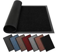 BLADO Paillasson lavable, antidérapant, robuste, élégant et grand, en caoutchouc, parfait pour attraper la poussière, pour l'extérieur et l'intérieur (noir, 60 cm x 80 cm)
