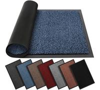 BLADO Paillasson lavable pour intérieur et extérieur, antidérapant, robuste, élégant et grand, en caoutchouc, parfait pour attraper la poussière (bleu, 45 cm x 75 cm)