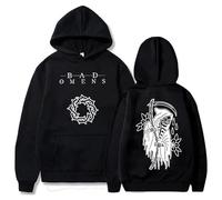 BLAENU Bad Omens Sweater À Capuche Vintage Mode Unisex Hip Hop Pullover Sweater À Manches Longues Oversized pour Femmes Hommes XXS-4XL-Black||m