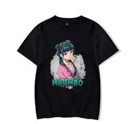 BLAENU Homme T-Shirt Imprimé The Apothecary Diaries Mode Hip Hop Tshirt À Manches Courtes pour Femme Hauts D'été en Coton Streetwear XXS-4XL-Black||s
