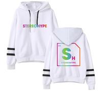 BLAENU James Hype Stereohype Tour Sweat À Capuche Unisexe sans Poche Sweatshirts Hauts Décontractés Hoodie Chaud Printemps Automne pour Femmes Et Hommes XXS-4XL-White||x_s