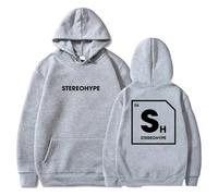 BLAENU James Hype Sweat À Capuche Stereohype Mode Hip Hop Imprimé 2D Pull À Manches Longues Streetwear Hommes Femmes Hoodie Vêtements XXS-4XL-Grey||x_s