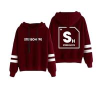 BLAENU James Hype Sweat À Capuche Unisexe sans Poches Stereohype À Manches Parallèles Streetwear pour Hommes Et Femmes XXS-4XL-Red||XX_l