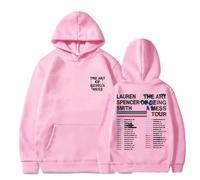 BLAENU Sweat À Capuche Lauren Spencer Smith The Art of Being A Mess Tour Vintage Y2k Pull À Capuche pour Hommes Femmes Sweat-Shirt Hip-hop Oversized Unisexe Manches Longues Streetwear-Pink||m