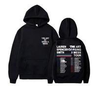 BLAENU Sweat À Capuche Lauren Spencer Smith The Art of Being A Mess Tour Vintage Y2k Pull À Capuche pour Hommes Femmes Sweat-Shirt Hip-hop Oversized Unisexe Manches Longues Streetwear-Black||x_s