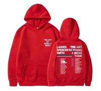 BLAENU Sweat À Capuche Lauren Spencer Smith The Art of Being A Mess Tour Vintage Y2k Pull À Capuche pour Hommes Femmes Sweat-Shirt Hip-hop Oversized Unisexe Manches Longues Streetwear-Red||XX_s