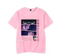 BLAENU The Apothecary Diaries T-Shirt Anime Coton Rétro Classique À Manches Courtes Hauts Hip Hop Tendance Harajuku Tshirt Mignon Vêtements Streetwear Amusants pour Hommes Femmes-Pink||s