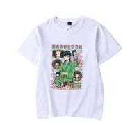 BLAENU The Apothecary Diaries T-Shirt pour Hommes Femmes Hauts D'été T-Shirt Imprimé 2D Mode Hip-hop Manches Courtes Confortable Streetwear Cadeau pour Les Fans XXS-4XL-White||XX_s