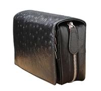 Blague à tabac en cuir portable, noir pipe à tabac boîte à tabac, pour 2 pipes à tabac et autres accessoires, cadeaux pour homme