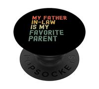 Blague Amusante de Beau-Fils de Mon père est Mon Parent préféré PopSockets PopGrip Adhésif