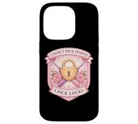Blague Amusante pour Femme avec Inscription « I Don't Pick Fights I Pick Locks » Coque pour iPhone 14 Pro