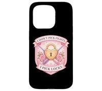 Blague Amusante pour Femme avec Inscription « I Don't Pick Fights I Pick Locks » Coque pour iPhone 15 Pro