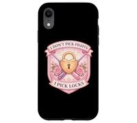 Blague Amusante pour Femme avec Inscription « I Don't Pick Fights I Pick Locks » Coque pour iPhone XR