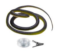 Blague avec serpent avec clip à corde, kit de blague avec le serpent de golf, 122 cm réalistes en blagues, objets de scène, avec cordon transparent et clip en métal, jouez