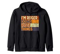 Blague d'anniversaire Amusante avec Inscription « I'm Roger Doing Roger Things » Sweat à Capuche