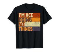 Blague d'anniversaire Amusante rétro I'm ACE Doing ACE Things T-Shirt Graphique avec Valeur, Homme, Noir, XL