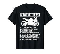 Blague drôle de Motard Avant de Demander à Une Moto T-Shirt